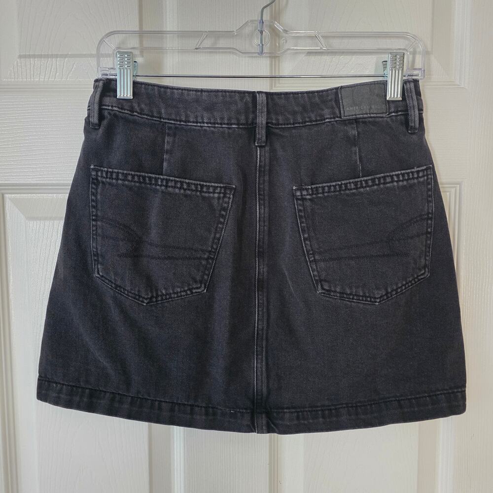 American Eagle Outfitters Black Jean Skirt Women's Size 2 - Picture 2 of 7